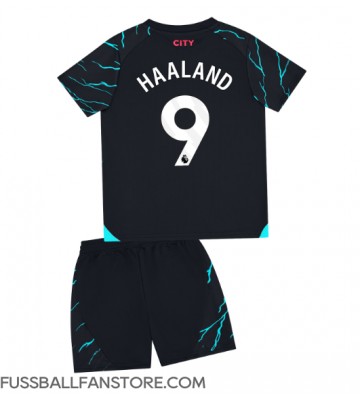 Manchester City Erling Haaland #9 Replik 3rd trikot Kinder 2023-24 Kurzarm (+ Kurze Hosen)